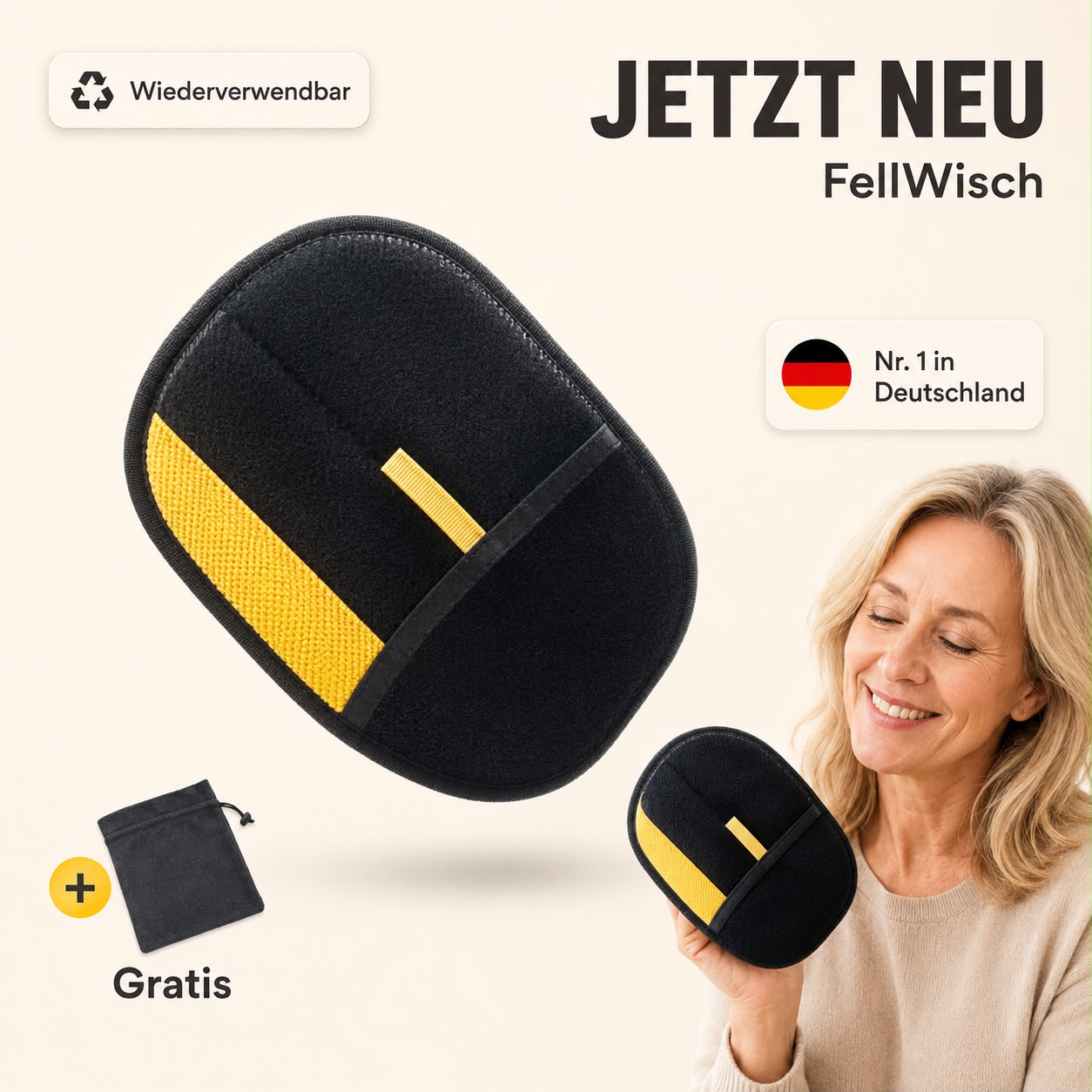Jundix FellWisch - Tierhaarentferner - Bürste