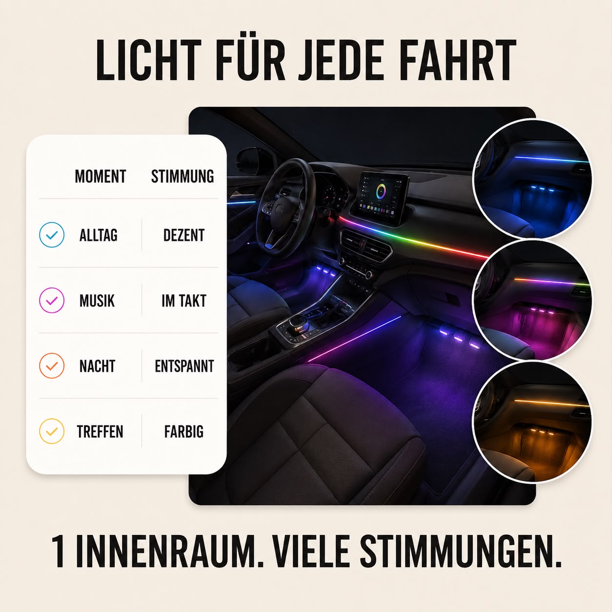 Jundix Ambientelicht-Set fürs Auto