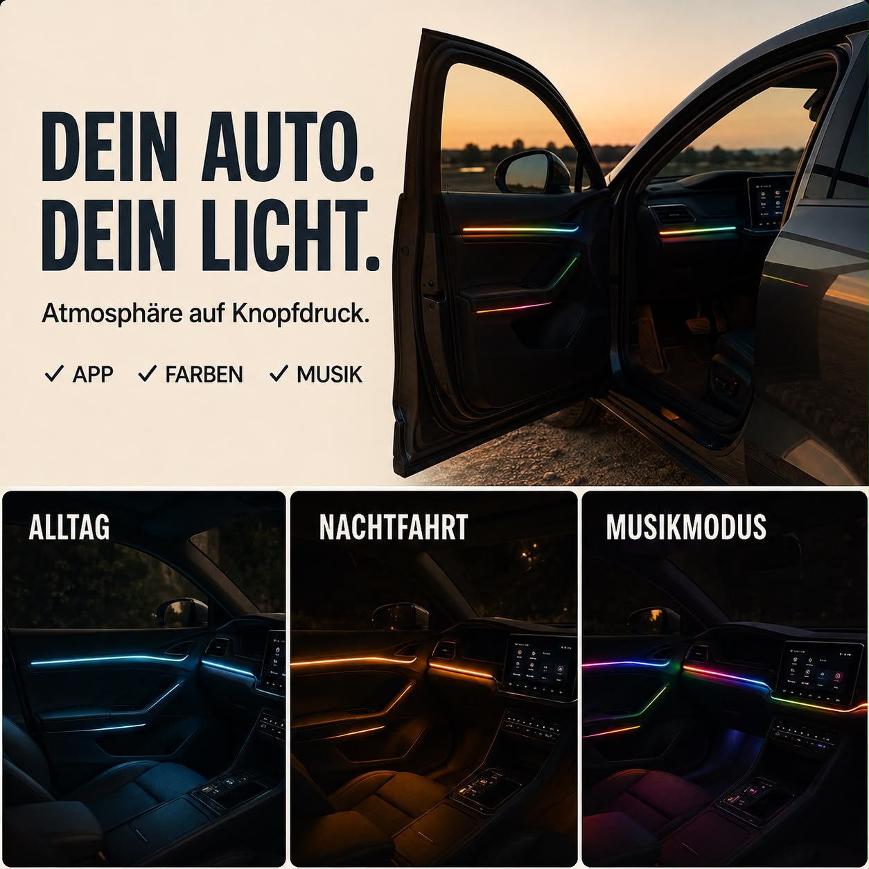 Jundix Ambientelicht-Set fürs Auto