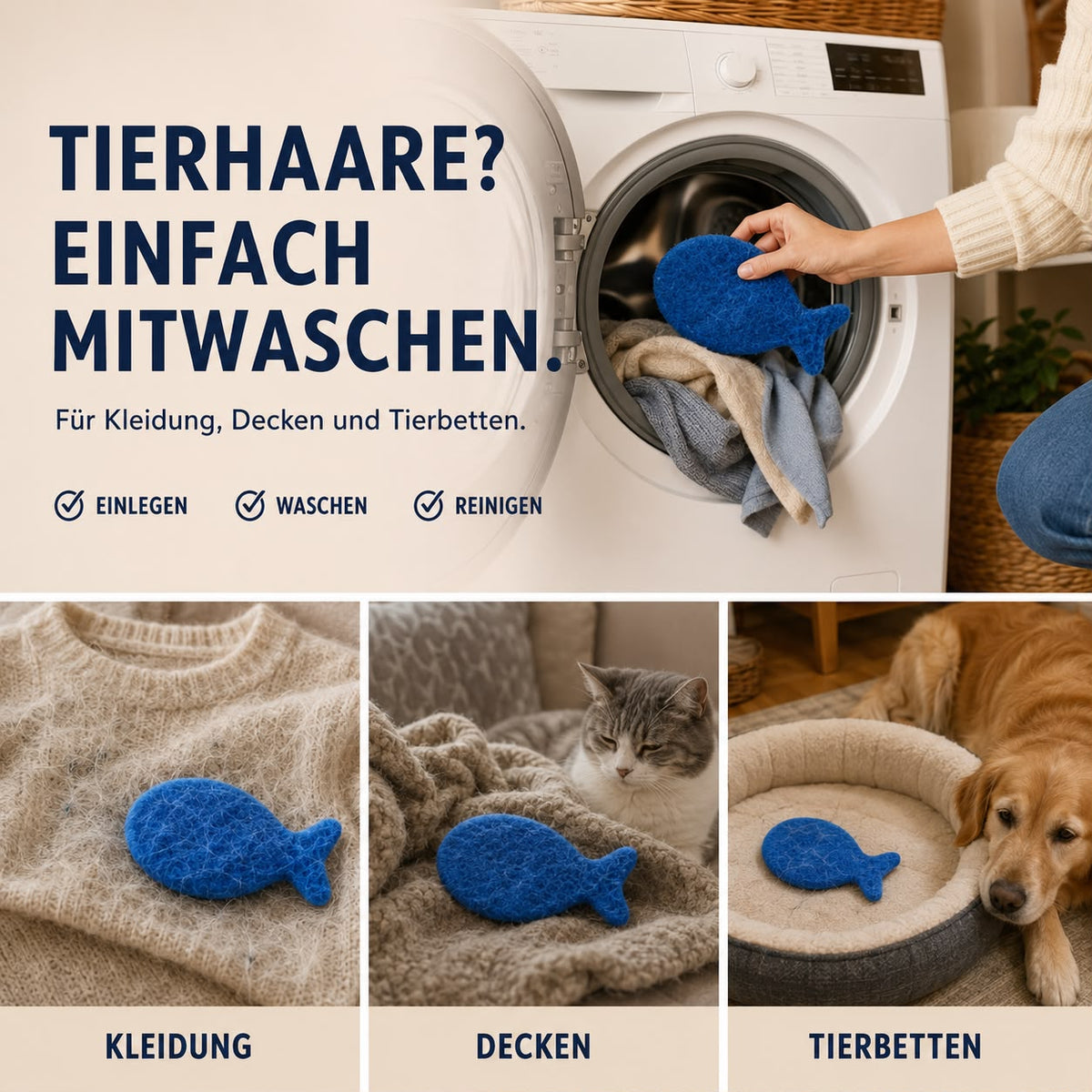Jundix FellFänger - Tierhaarentferner für die Wäsche