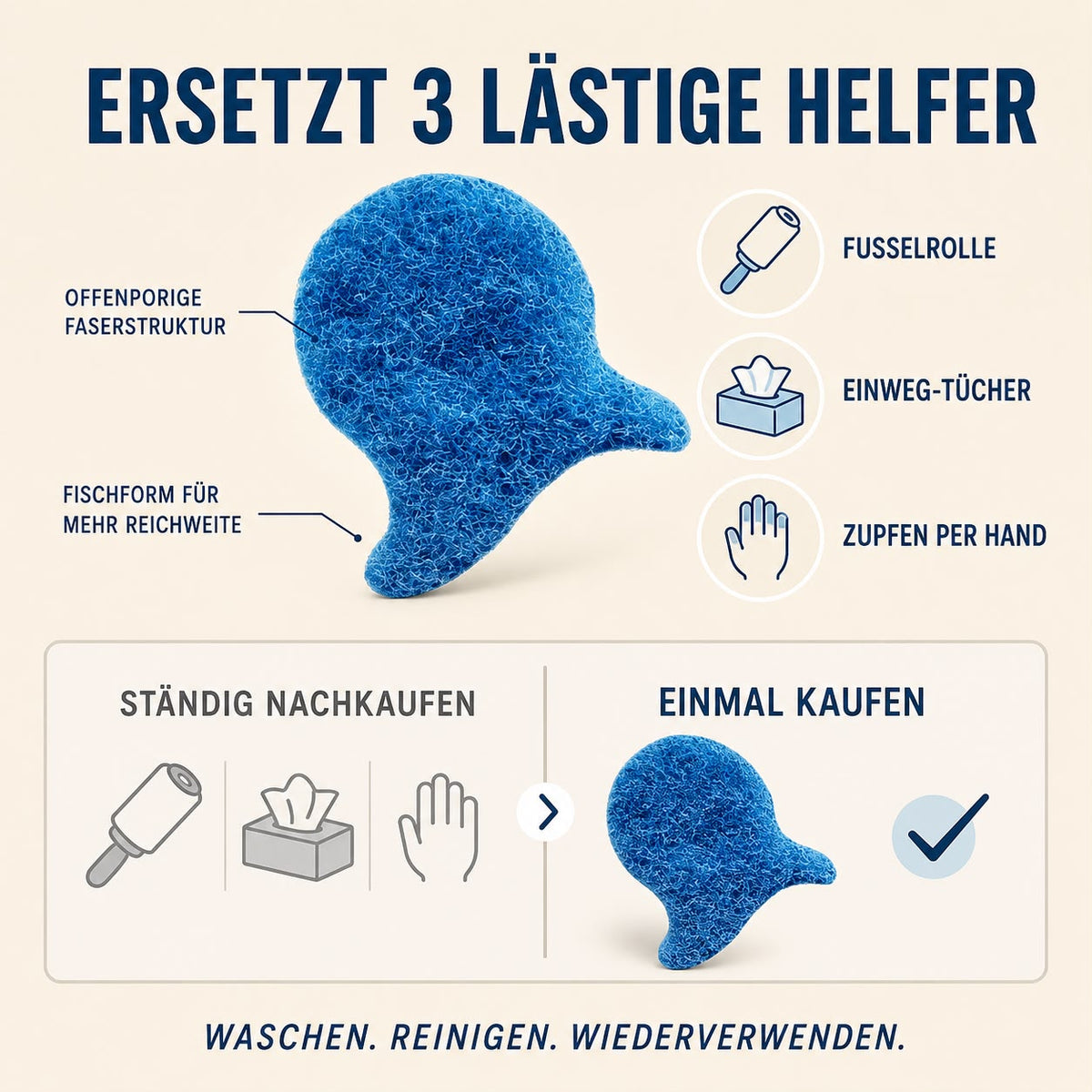Jundix FellFänger - Tierhaarentferner für die Wäsche